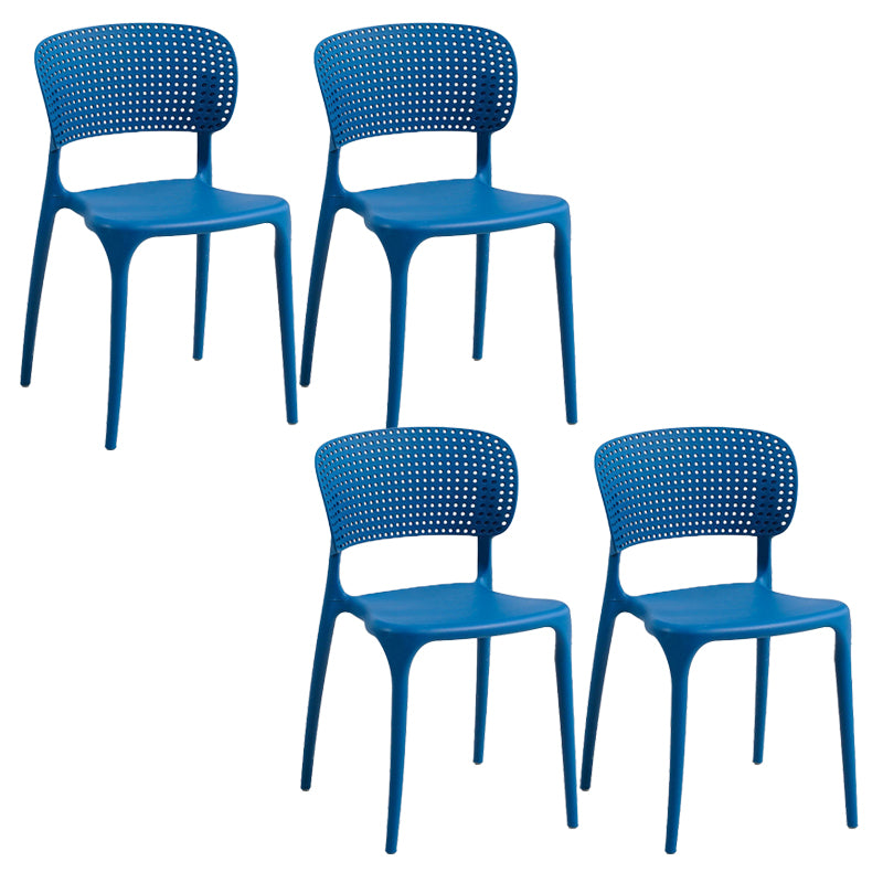 Open Back Dining Side Chair Stacking Plastic Dining Armless Chair