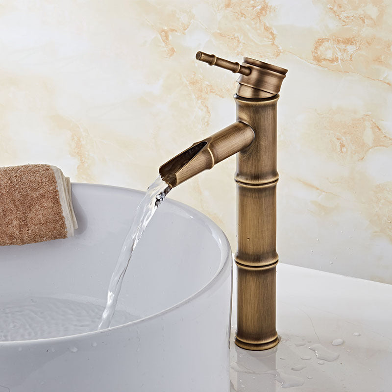 Lever Handle Vanity Sink Faucet Country Low Arc Faucet Single Hole Bathroom Faucet