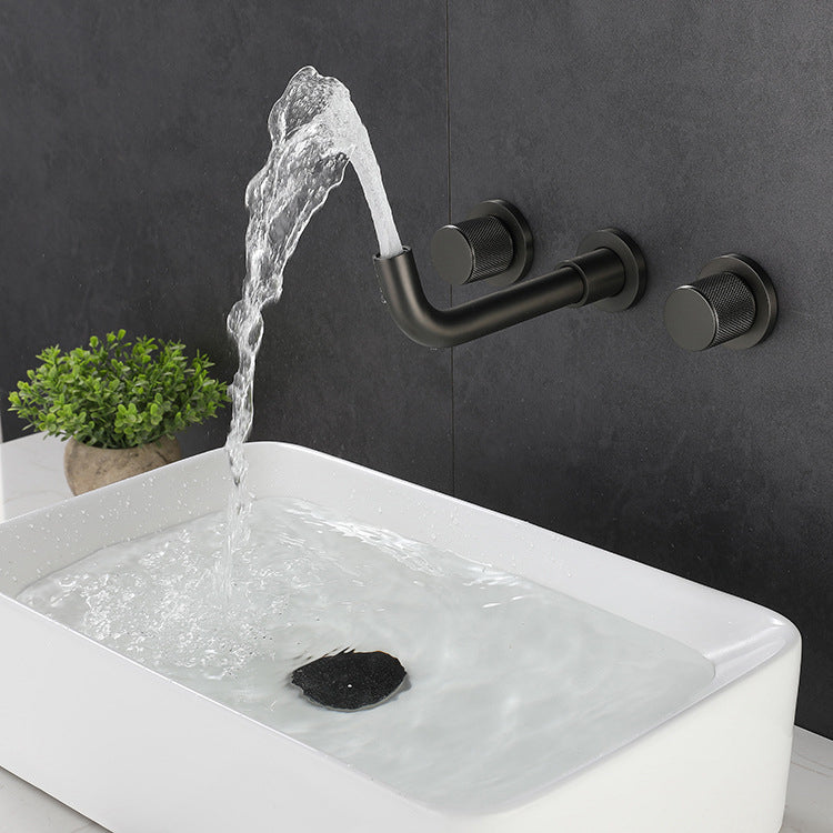 Wall Mounted Faucet Glam Style Two-Handle Faucet for Bathroom