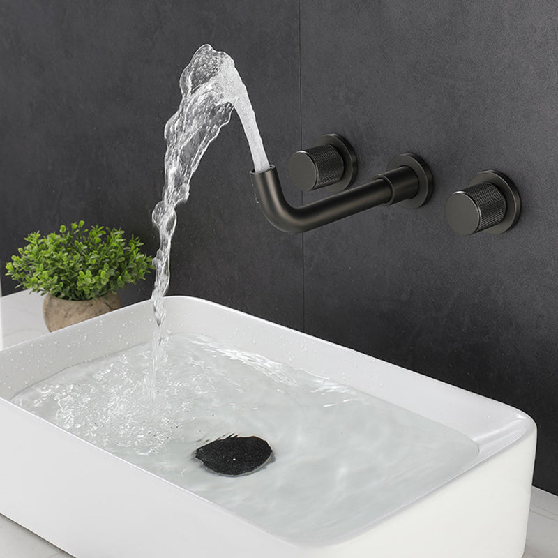 Wall Mounted Faucet Glam Style Two-Handle Faucet for Bathroom
