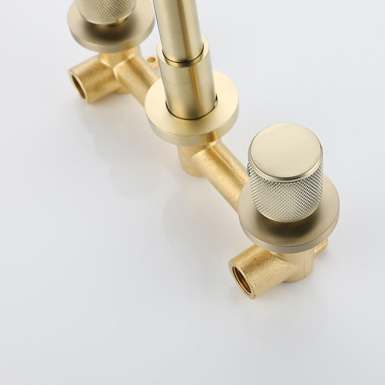 Wall Mounted Faucet Glam Style Two-Handle Faucet for Bathroom