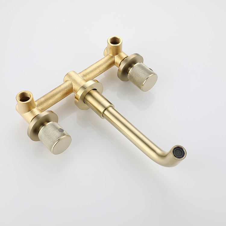 Wall Mounted Faucet Glam Style Two-Handle Faucet for Bathroom