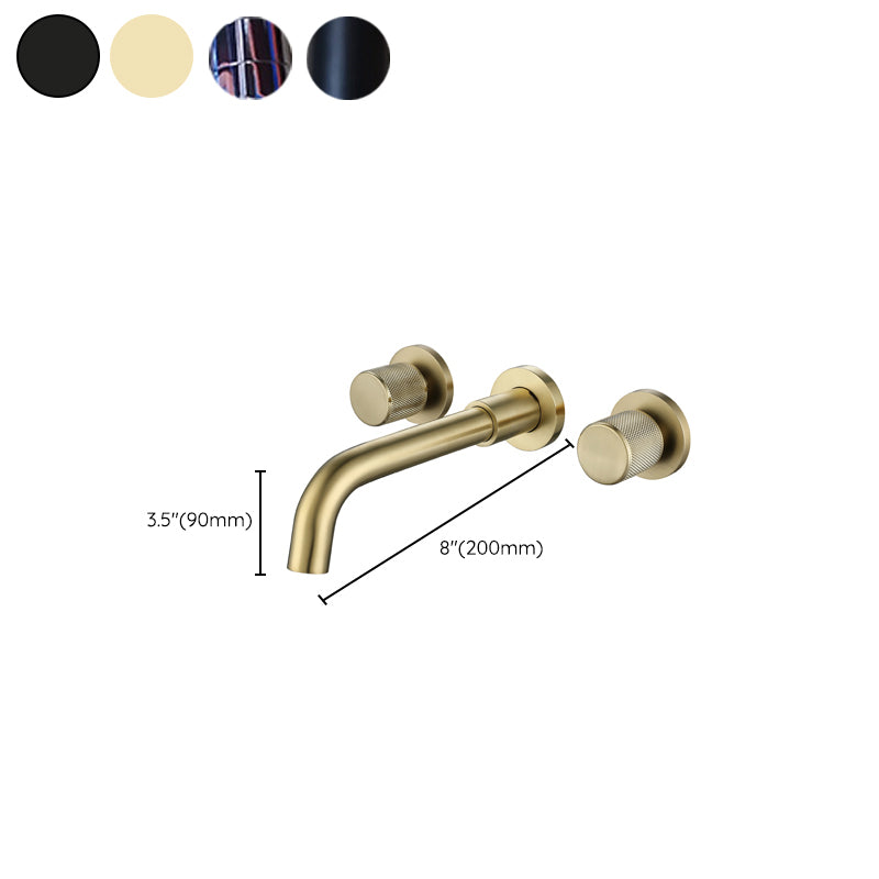 Wall Mounted Faucet Glam Style Two-Handle Faucet for Bathroom
