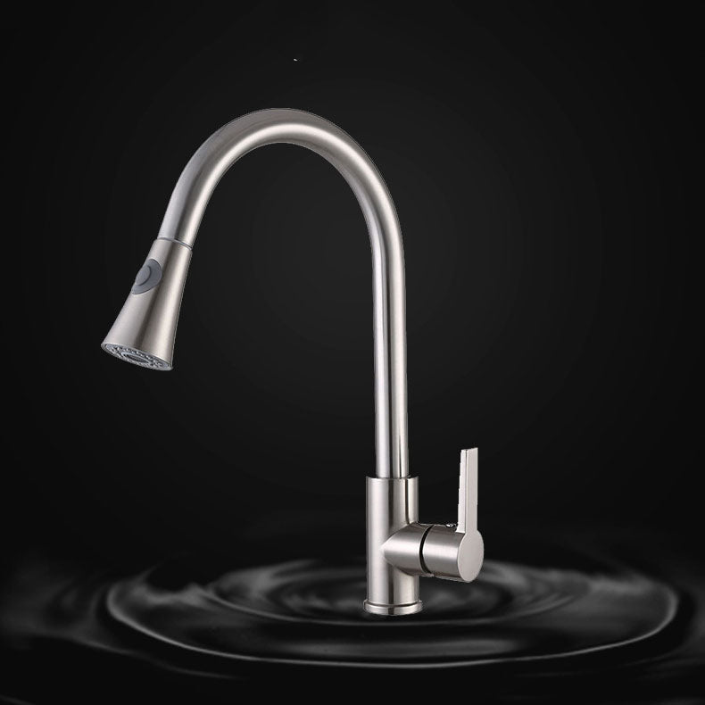Modern Pull Down Single Handle Kitchen Faucet 1-Hold Water Faucet