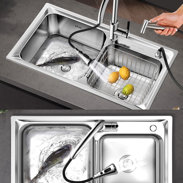 Modern Style Sink Stainless Steel Drop-In Noise-cancelling Design Sink for Kitchen