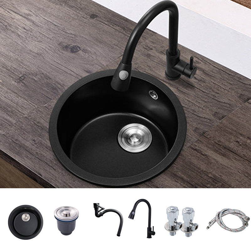 Quartz Kitchen Sink Modern Single Bowl Kitchen Sink with Round Shape