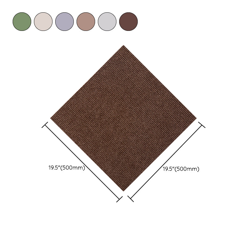 Carpet Tile Fade Resistant Solid Color Self-Stick Carpet Tiles Living Room