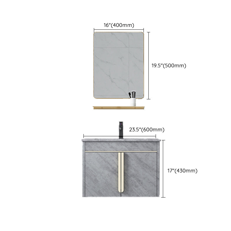 Contemporary Sink Vanity Mirror Cabinet Wall Mount Vanity Cabinet with Storage Shelving