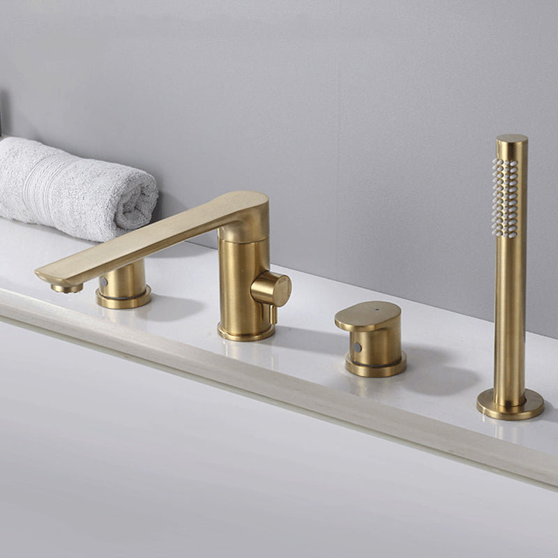 Deck Mounted Copper Roman Tub Faucet Low Arc Roman Freestanding Faucet