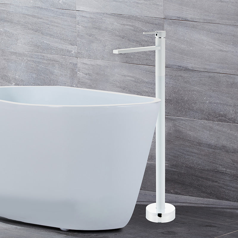 Floor Mounted Metal Freestanding Tub Filler Swivel Low Arc Freestanding Faucet