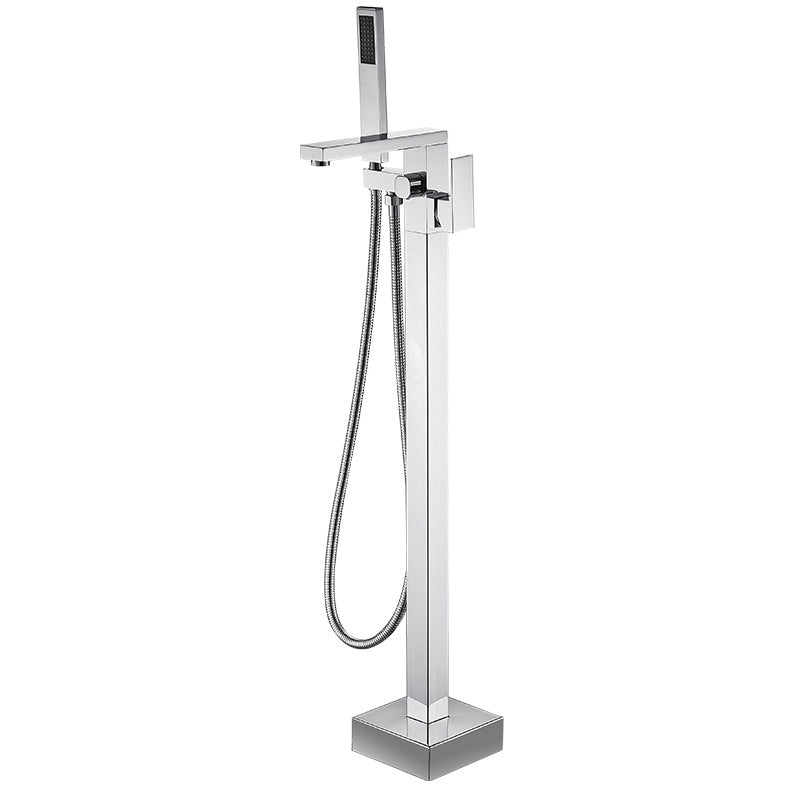 Floor Mounted Metal Freestanding Tub Filler Swivel High Arc Freestanding Faucet