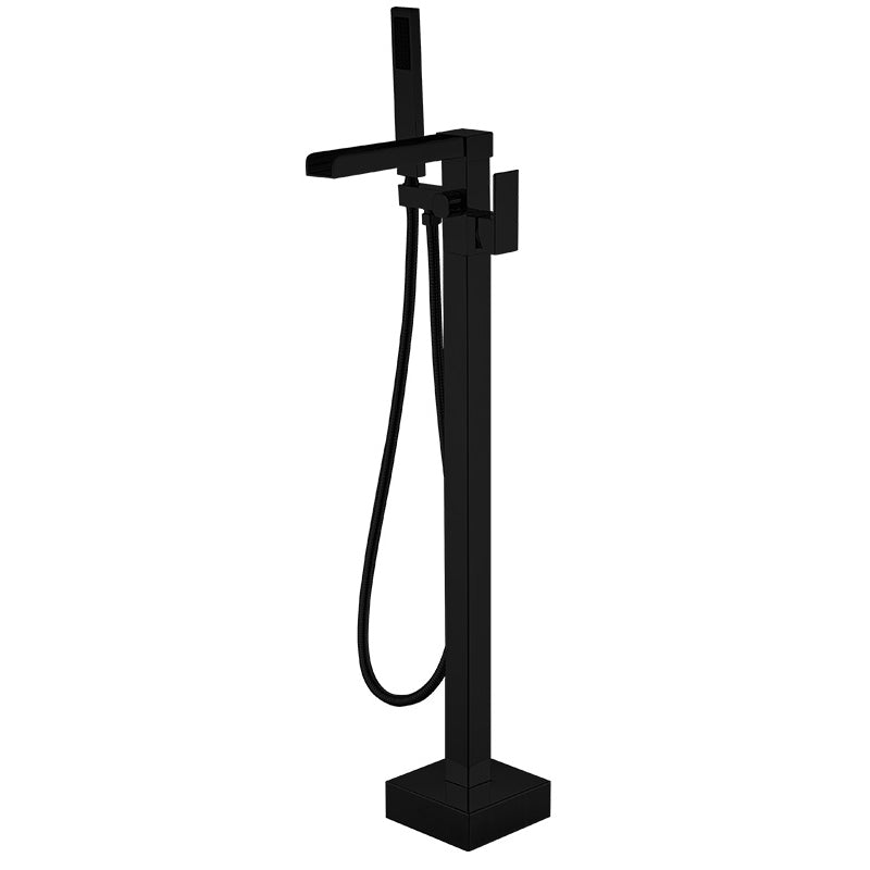 Floor Mounted Metal Freestanding Tub Filler Swivel High Arc Freestanding Faucet
