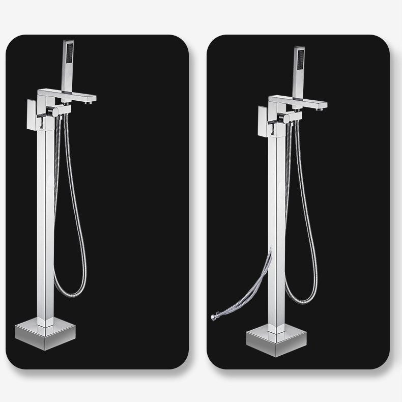 Floor Mounted Metal Freestanding Tub Filler Swivel High Arc Freestanding Faucet