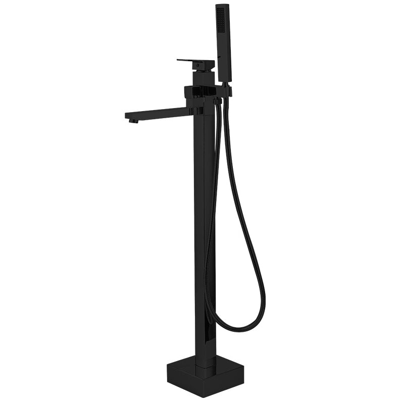 Floor Mounted Metal Freestanding Tub Filler Swivel High Arc Freestanding Faucet