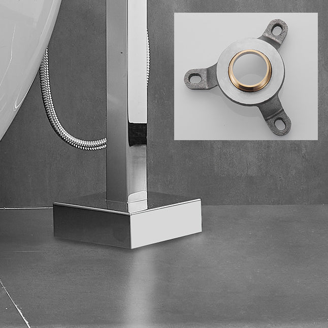 Floor Mounted Metal Freestanding Tub Filler Swivel High Arc Freestanding Faucet