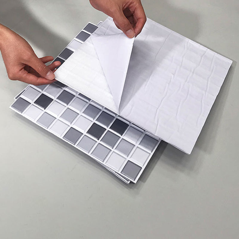 Tile-Peel & Stick Square Mosaic PVC Stain Resistant Peel and Stick Tiles for Shower 5 Pack