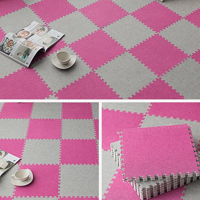 Carpet Tile Fade Resistant Non-Skid Solid Color Interlocking Carpet Tile Living Room