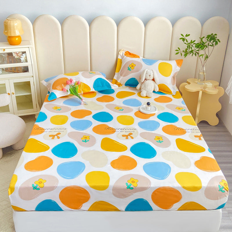 Twill Cotton Bed Sheet Set Breathable Sheet 1 Piece Fitted Sheet