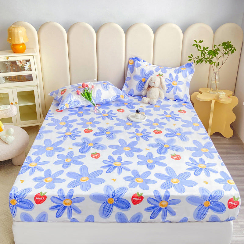 Twill Cotton Bed Sheet Set Breathable Sheet 1 Piece Fitted Sheet