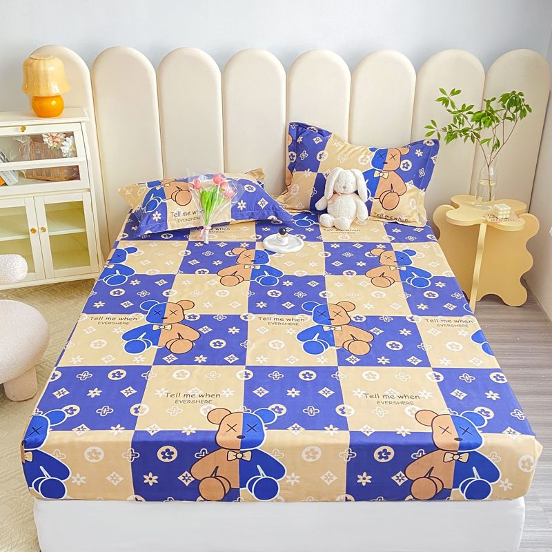 Twill Cotton Bed Sheet Set Breathable Sheet 1 Piece Fitted Sheet