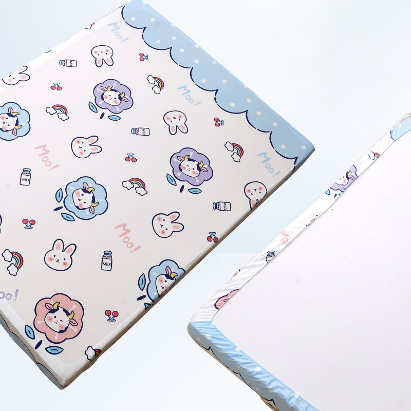 1-Piece Fitted Sheet Cotton Twill Fade Resistant Printing Soft Fitted Sheet