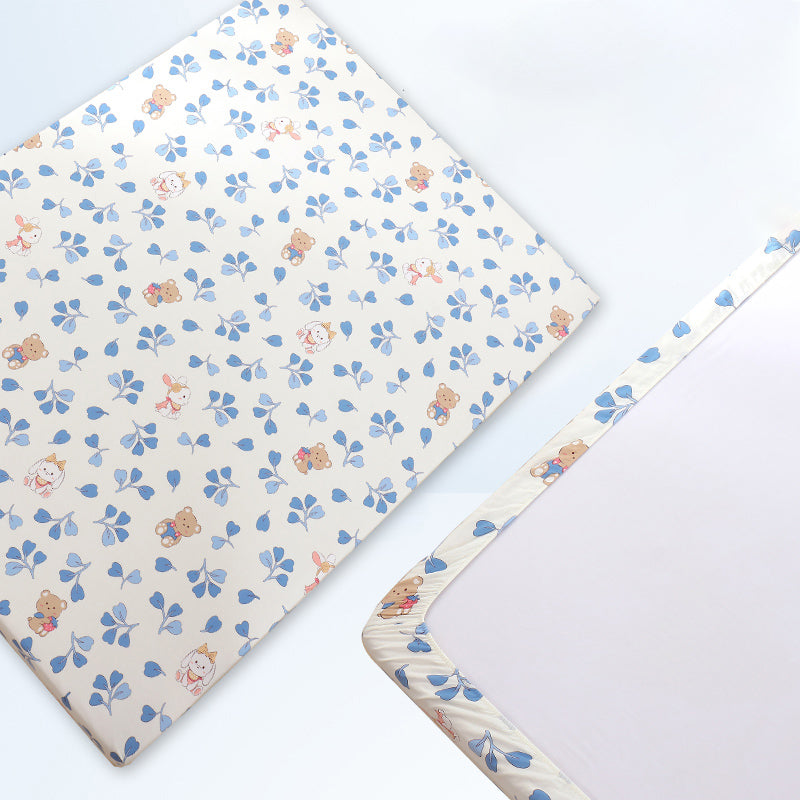 1-Piece Fitted Sheet Cotton Twill Fade Resistant Printing Soft Fitted Sheet