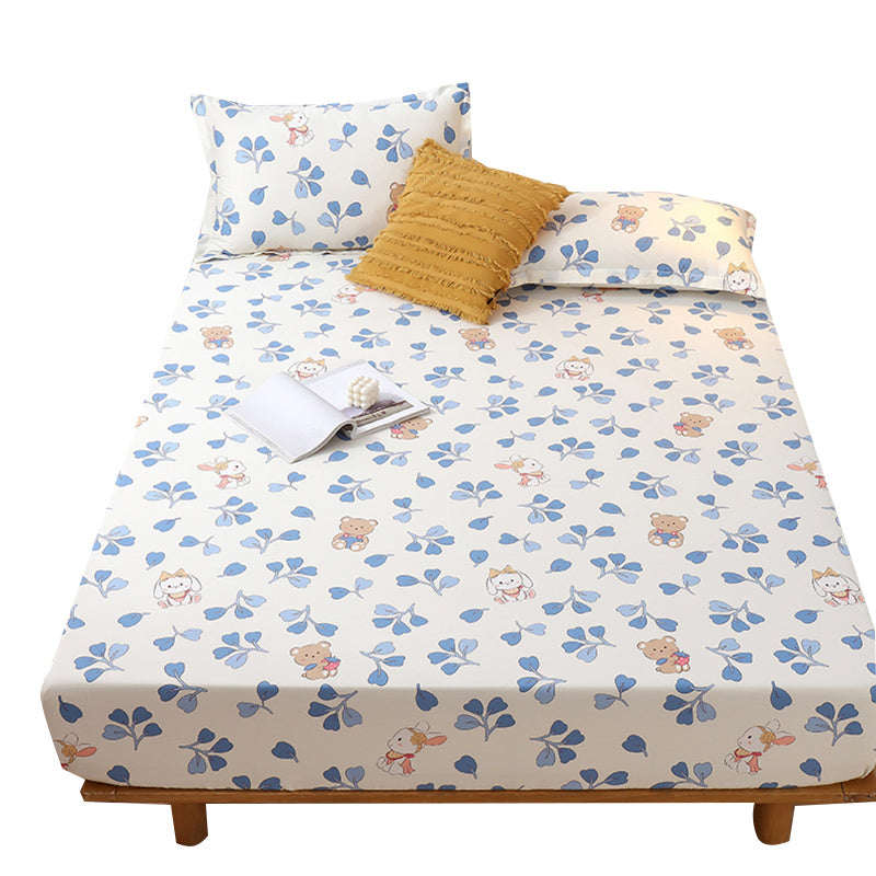 1-Piece Fitted Sheet Cotton Twill Fade Resistant Printing Soft Fitted Sheet