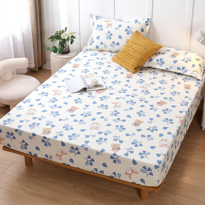 1-Piece Fitted Sheet Cotton Twill Fade Resistant Printing Soft Fitted Sheet