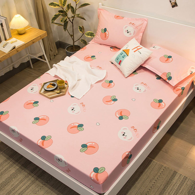 1-Piece Fitted Sheet Cotton Twill Fade Resistant Printing Soft Fitted Sheet