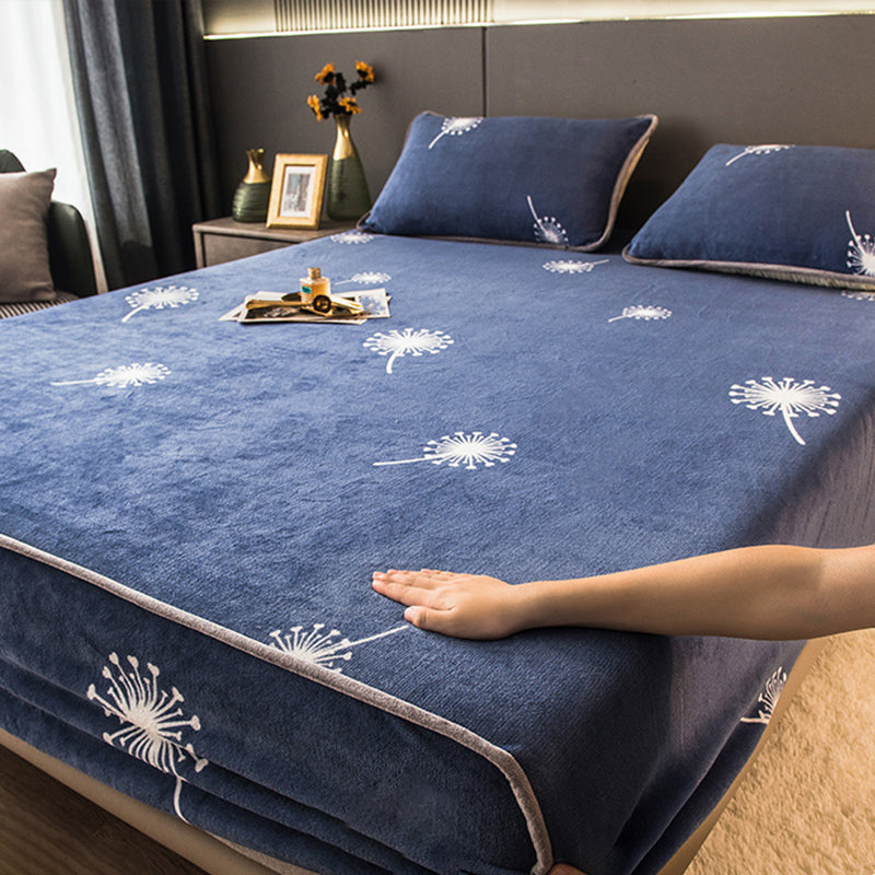 Non-Pilling Fitted Sheet Printing Breathable Flannel Fade Resistant Sheet Set