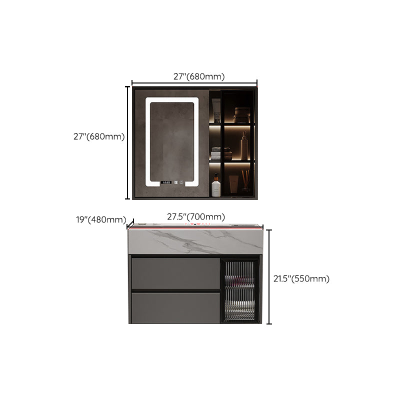 Modern Wall-Mounted Vanity Mirror Cabinet Sink Bathroom Vanity Cabinet