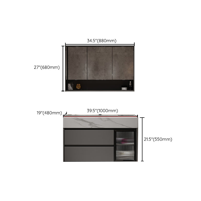 Modern Wall-Mounted Vanity Mirror Cabinet Sink Bathroom Vanity Cabinet