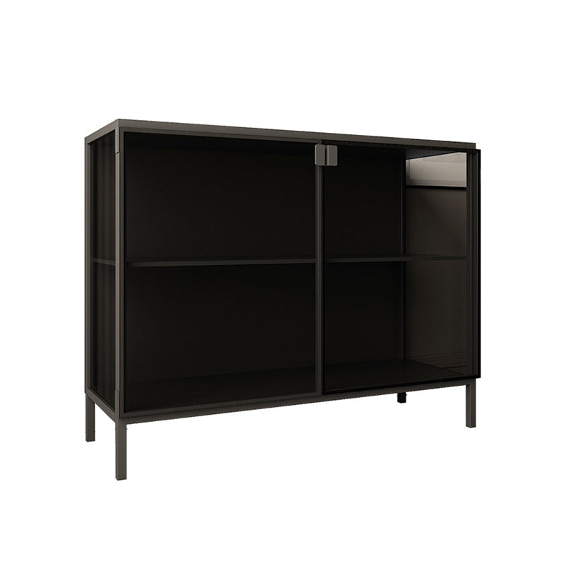 Contemporary Metal China Cabinet Glass Doors Display Cabinet with Doors