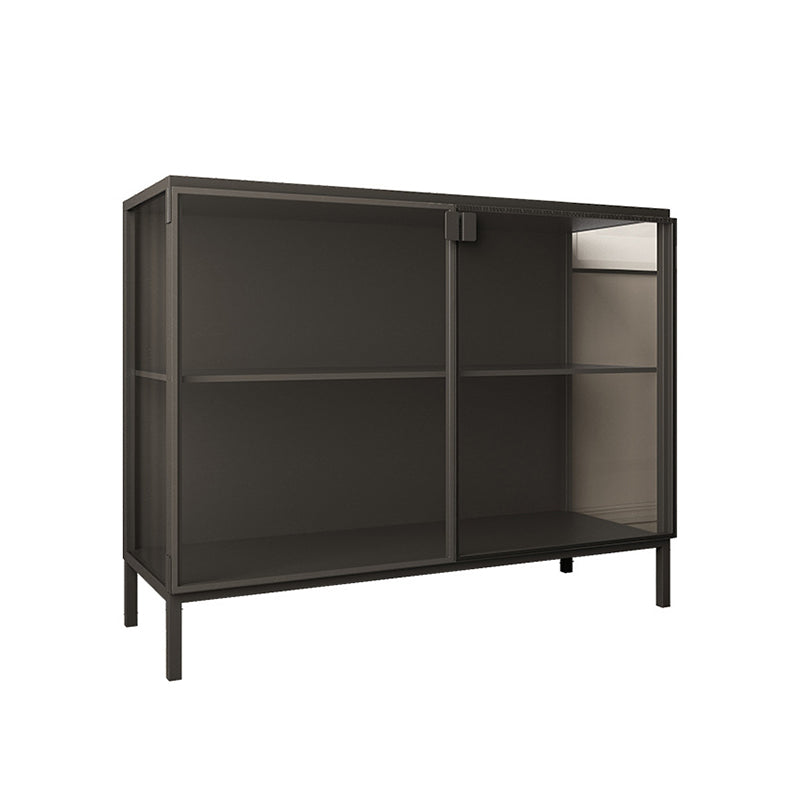 Contemporary Metal China Cabinet Glass Doors Display Cabinet with Doors