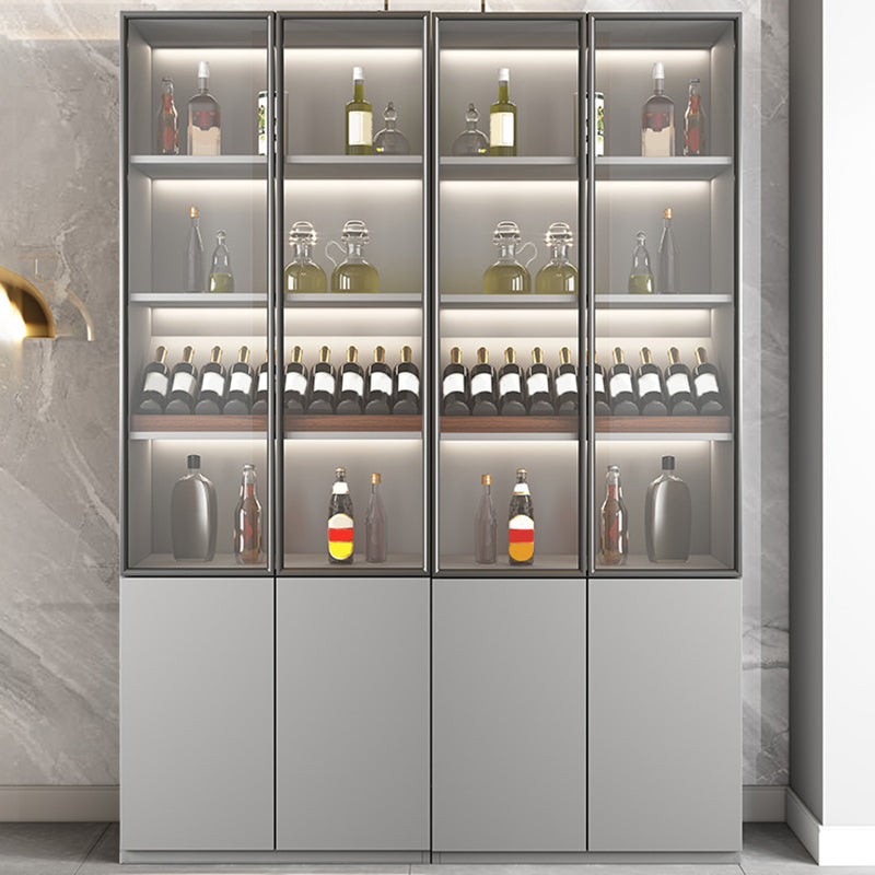 Contemporary Wood Display Stand Glass Doors Hutch Cabinet with Doors for Dining Room