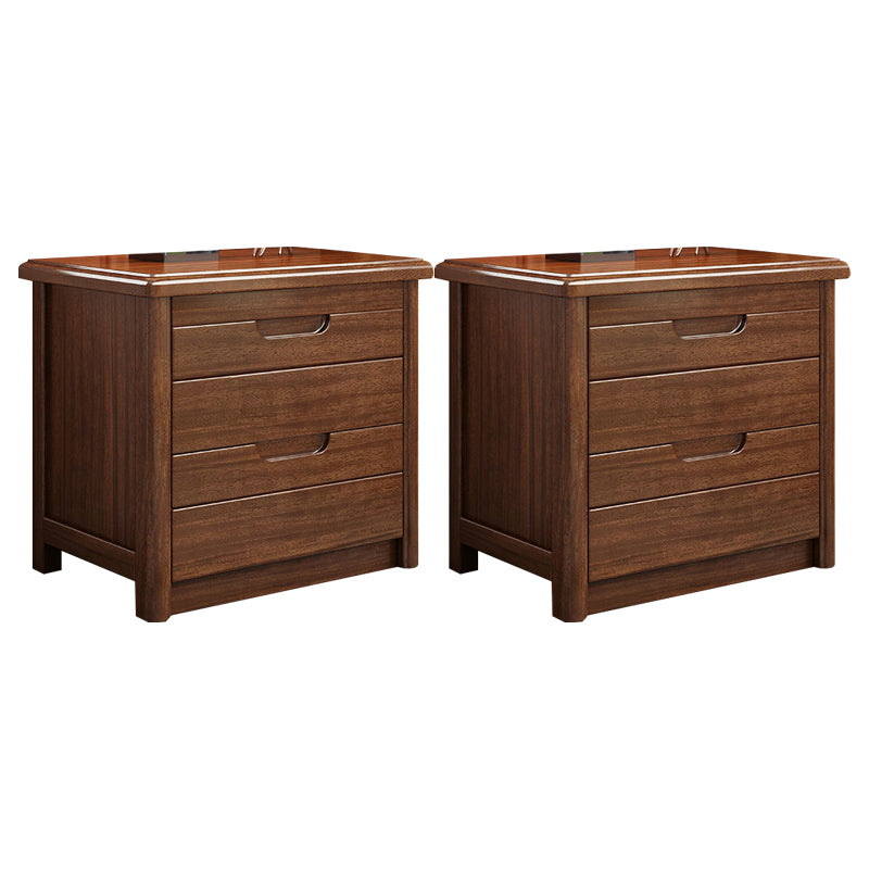 2 Drawers Traditional Accent Table Nightstand Antique Finish Bed Nightstand