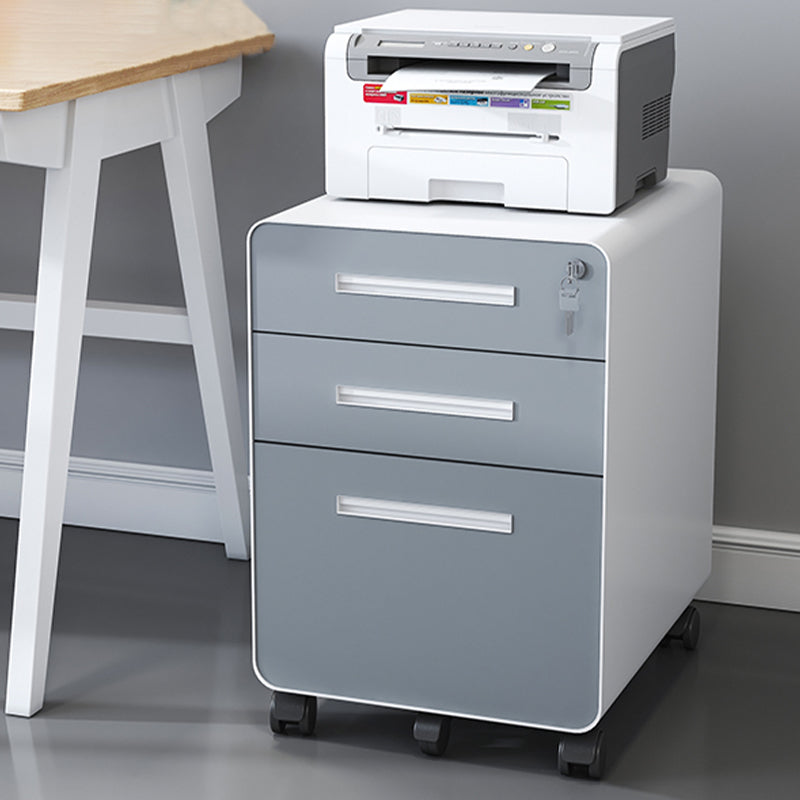 Contemporary Steel File Cabinet File Pedestal Filing Cabinet with Lock and Storage