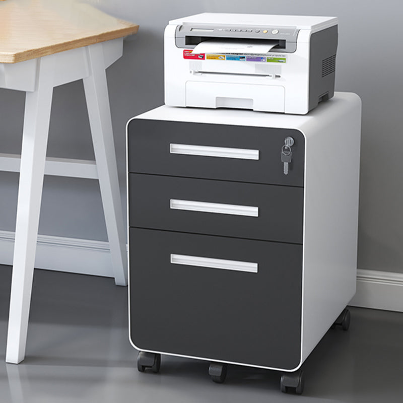Contemporary Steel File Cabinet File Pedestal Filing Cabinet with Lock and Storage