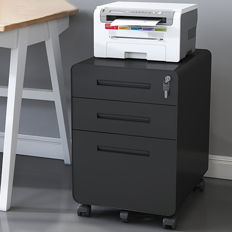 Contemporary Steel File Cabinet File Pedestal Filing Cabinet with Lock and Storage