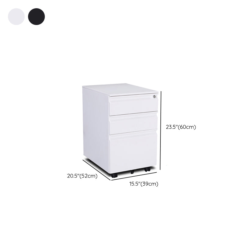 Contemporary Steel File Cabinet File Pedestal Filing Cabinet with Lock and Storage