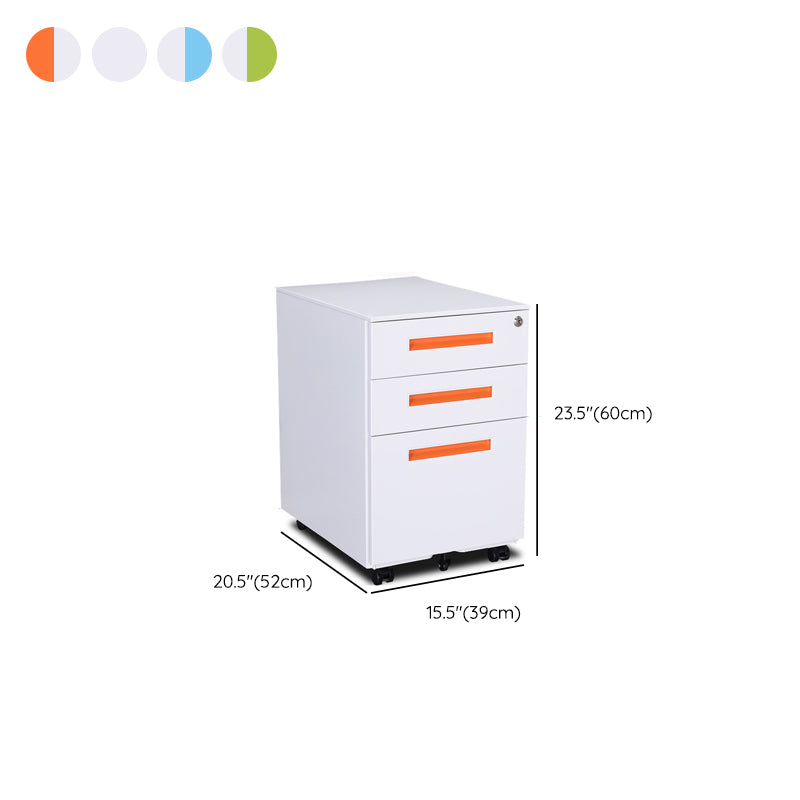 Contemporary Steel File Cabinet File Pedestal Filing Cabinet with Lock and Storage