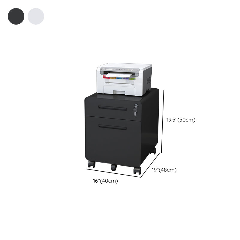 Contemporary Steel File Cabinet File Pedestal Filing Cabinet with Lock and Storage