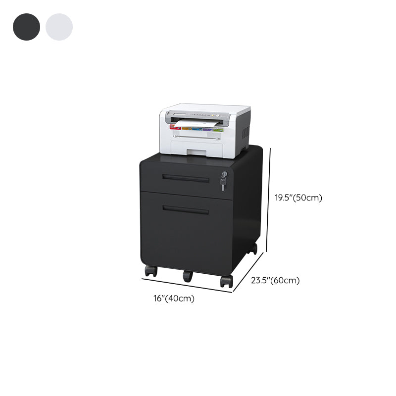 Contemporary Steel File Cabinet File Pedestal Filing Cabinet with Lock and Storage