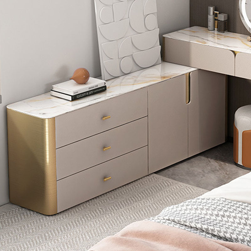 13.65-inch W Classic Glam Storage Chest Stone Storage Chest Dresser