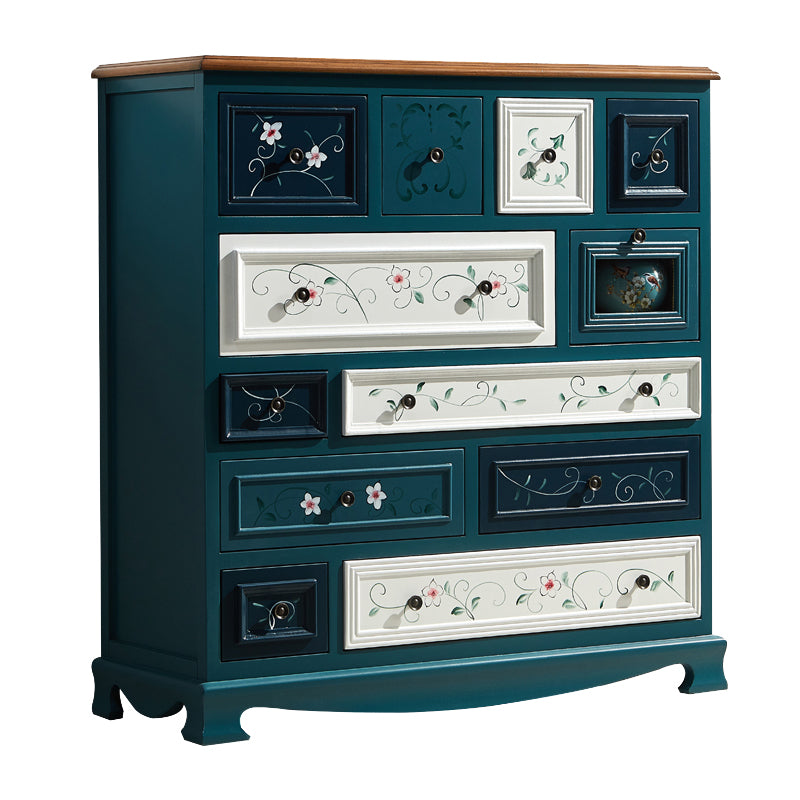 Nautical Bedroom Wooden Storage Chest Horizontal Chest with Drawers