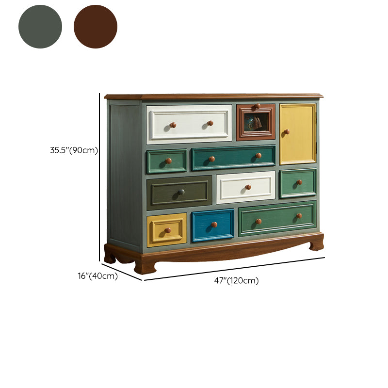 Nautical Bedroom Wooden Storage Chest Horizontal Chest with Drawers