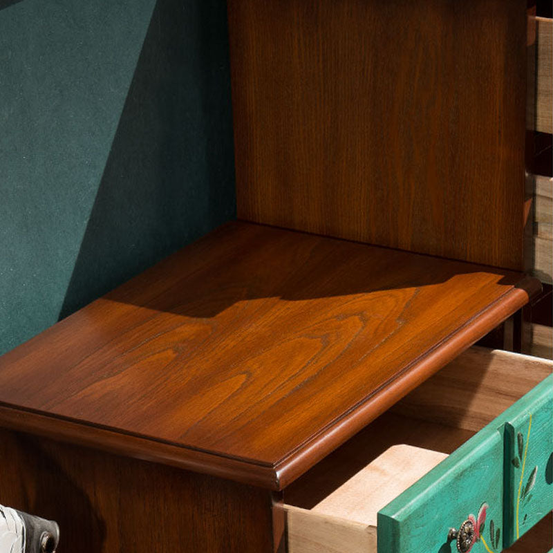 Coastal Wood Lingerie Chest Vertical Storage Chest for Bedroom