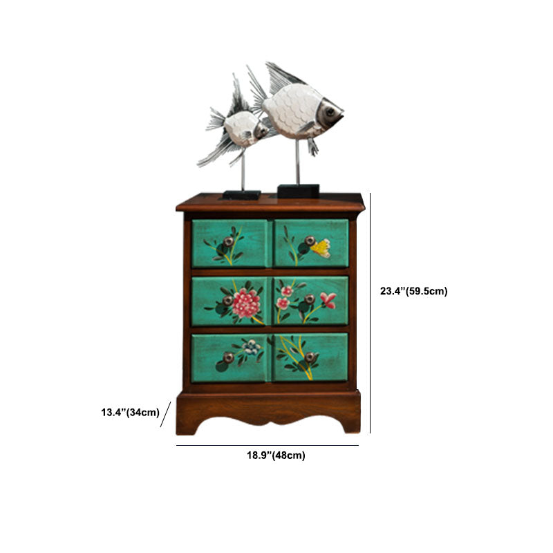 Coastal Wood Lingerie Chest Vertical Storage Chest for Bedroom