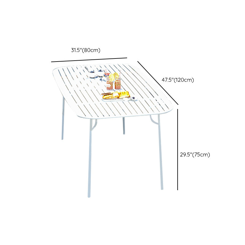 Rust - Resistant Metal Dining Table Rectangle Industrial Style Dining Table