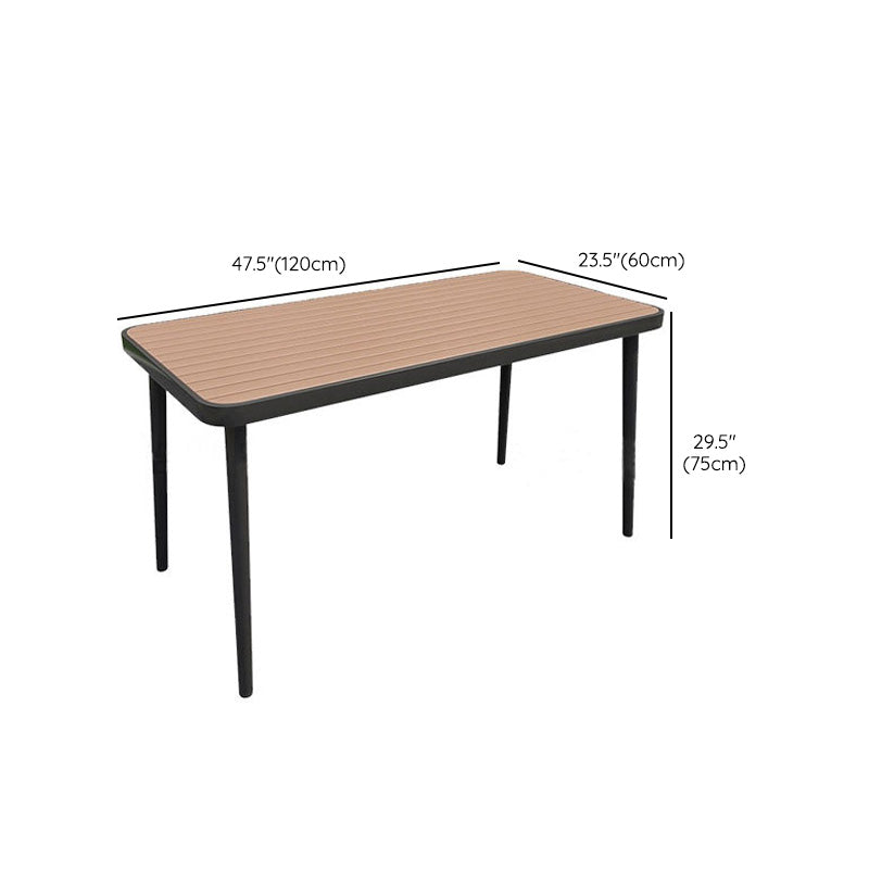 Industrial Brown Dining Set Rust Resistant Metal Dining Table